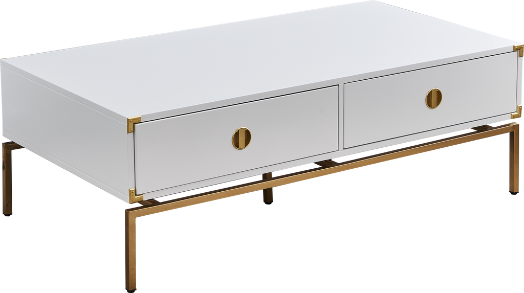 White Coffee Table With Drawers
